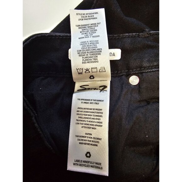 Seven7 Women's Relaxed Bermuda Black Denim Shorts Size 6 NEW Frayed Hem 5 Pocket - Picture 6 of 6